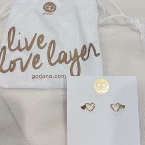 NWT Gorjana Gold Heart stud earrings